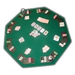 Poker and Blackjack Table Top with Case Q76008
