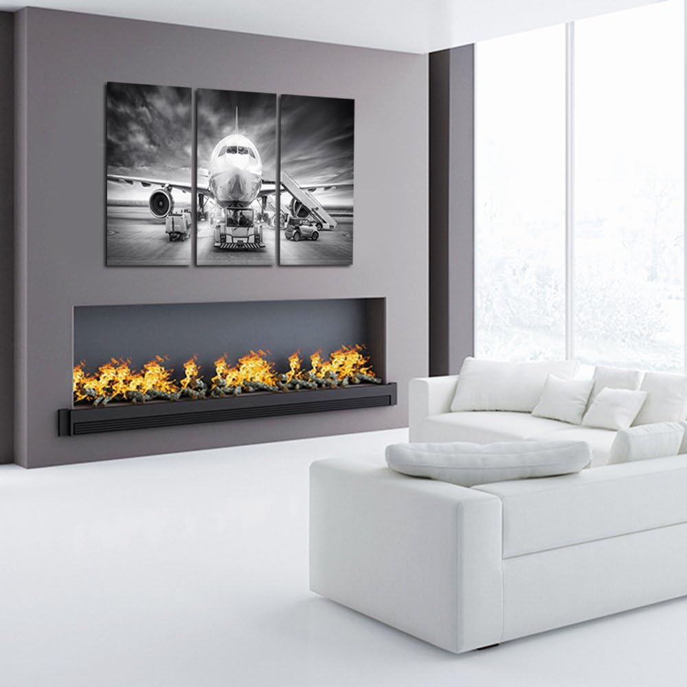 Black and White 3 Piece Framed Canvas Wall Art B729348