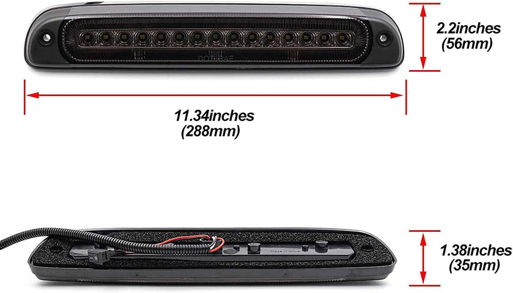 Red LED Third Brake Light Replacement with Cargo Light Kit Smoked Lens I84277