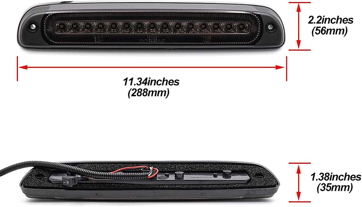 Red LED Third Brake Light Replacement with Cargo Light Kit Smoked Lens I84277