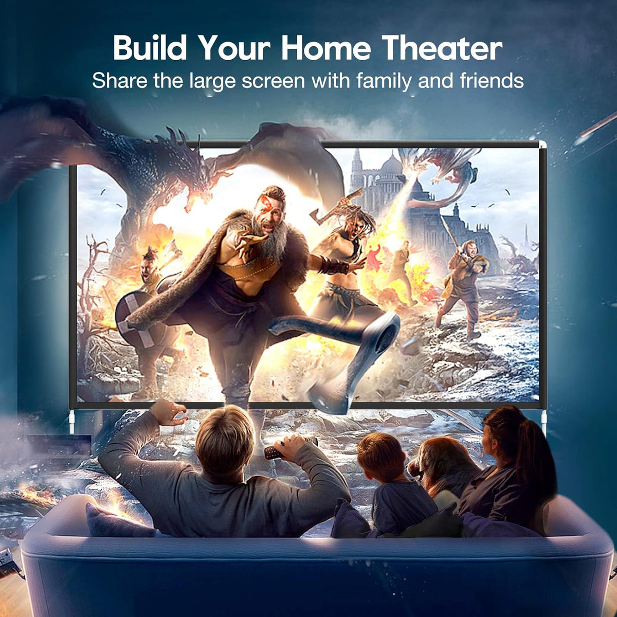 120 inch 16:9 4K Portable Projector Screen with Stand and Carry Bag D5614