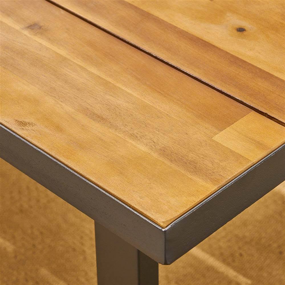 Black Acacia Wood and Iron Outdoor Dining Table Z307