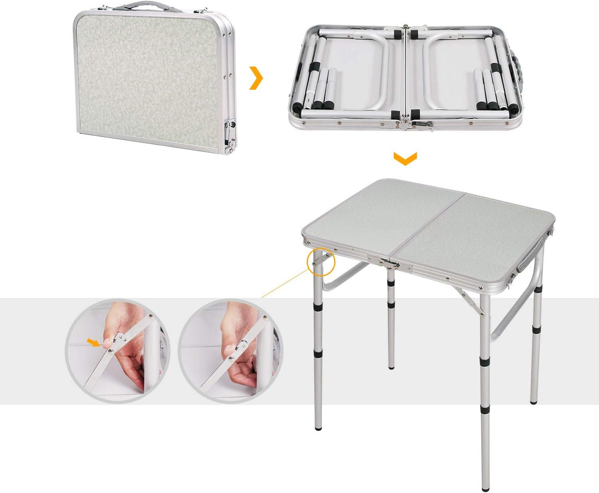 24''x16'' Aluminum Ultralight Height Adjustable Folding Camping Table R680