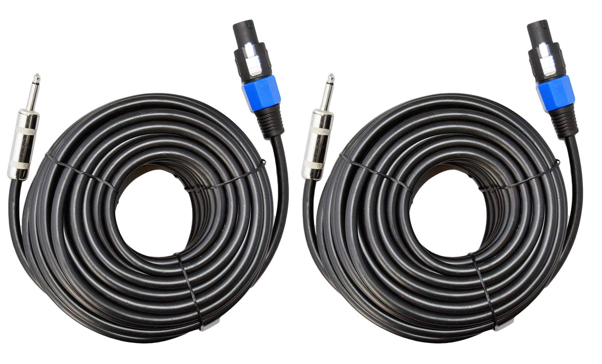 2x Speakon to 1/4 50 ft. 12 Gauge Speaker Cable, Pair Q2757