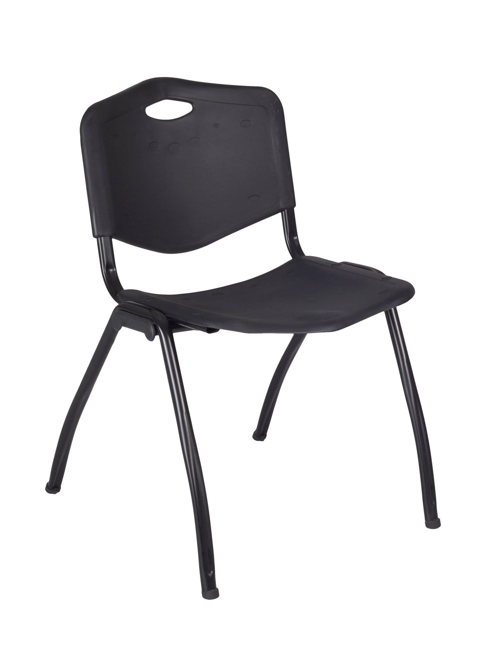 42x22 Round Breakroom Table & 4 Stack Chairs J2993