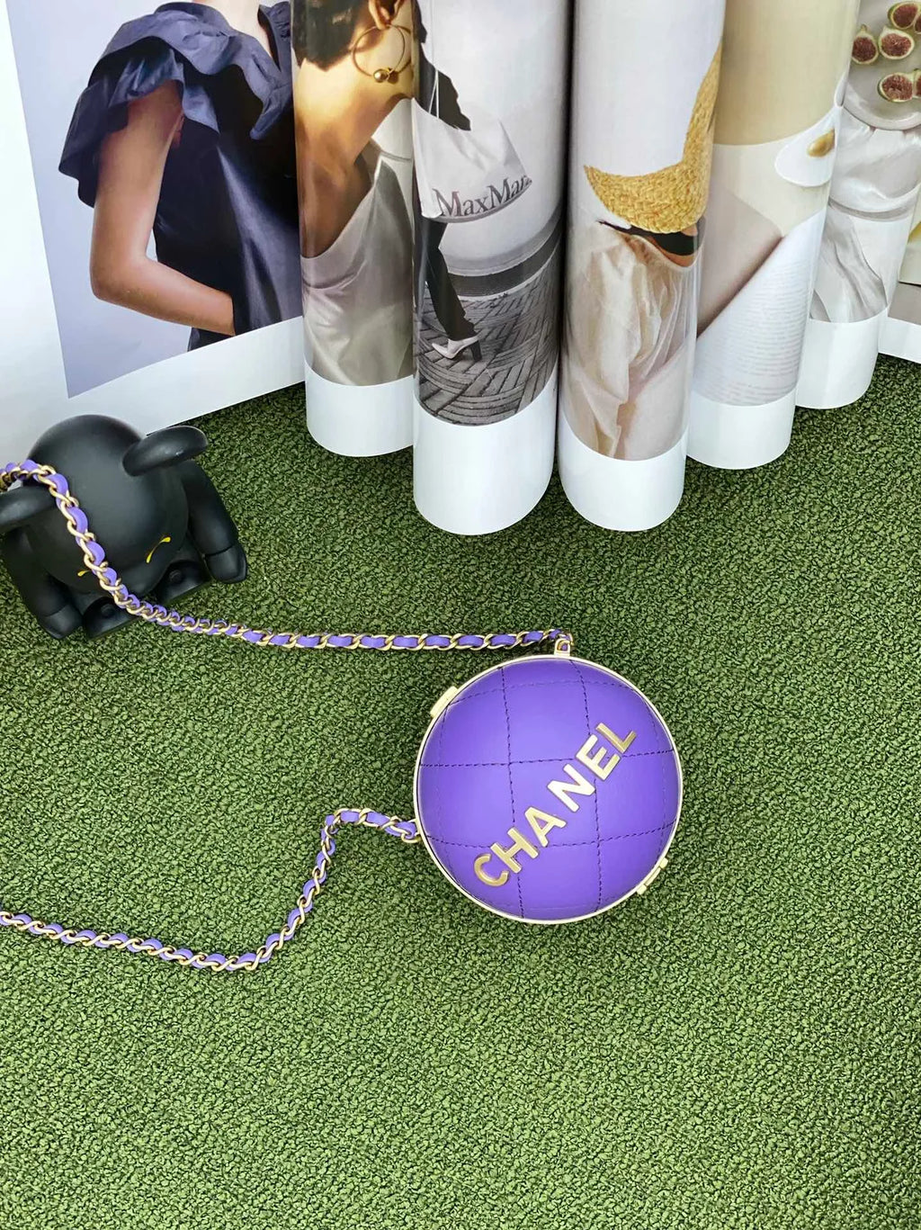 Purple and Gold Chain Bag E173524
