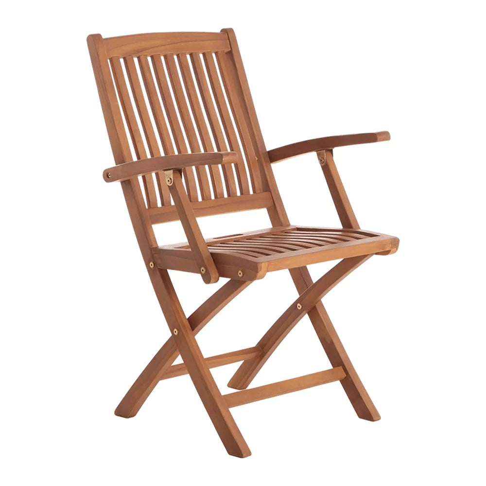Brown Folding Chair with Arm Rests R961694
