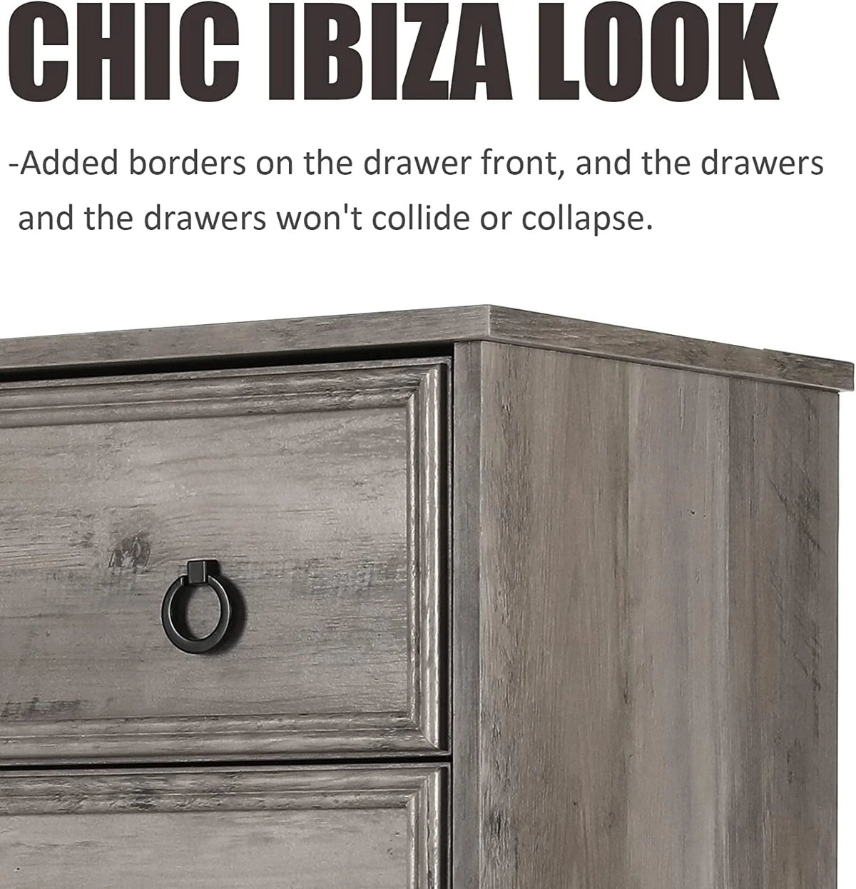 Gray 6 Drawer Dresser E542