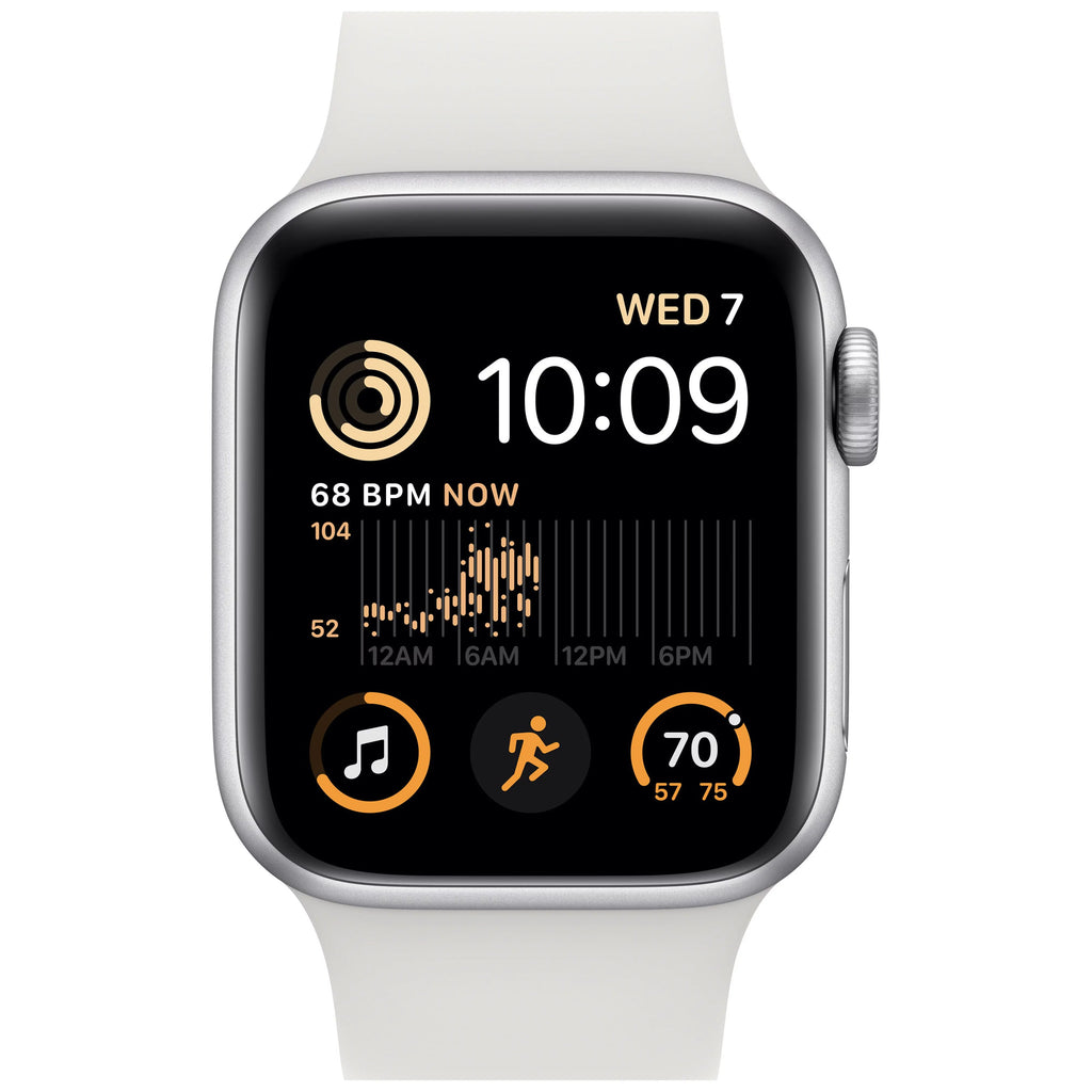 Apple Watch SE 2nd Gen GPS 40mm Silver Aluminum Case with White Sport Band Z3085