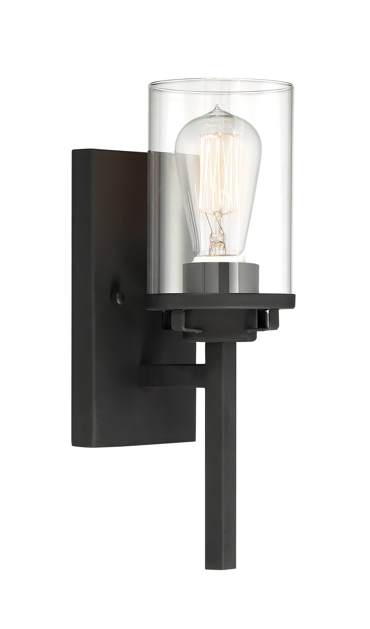 1 Light Black Wall Sconce Y677