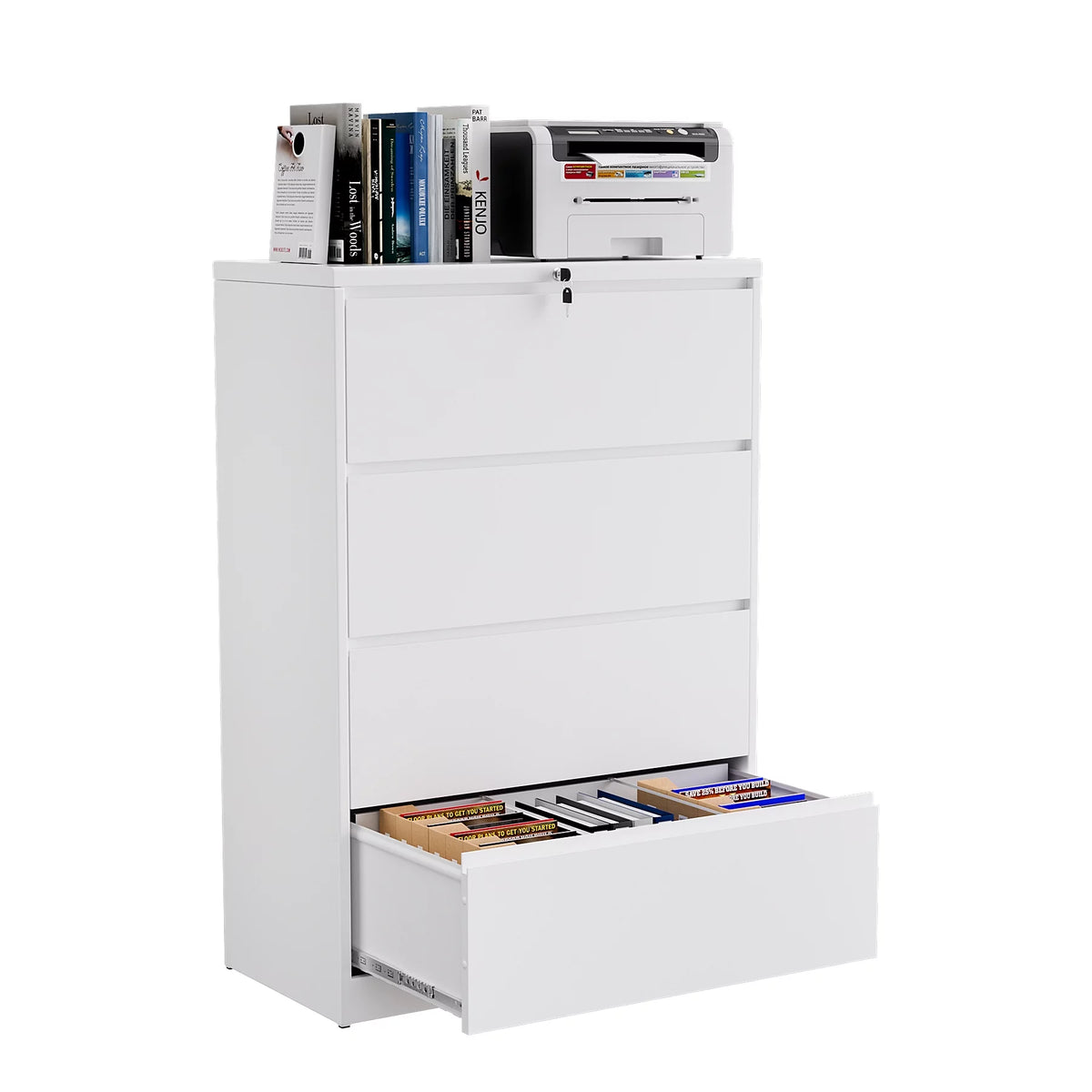 4 Drawer Metal File Cabinet with Lock D83771