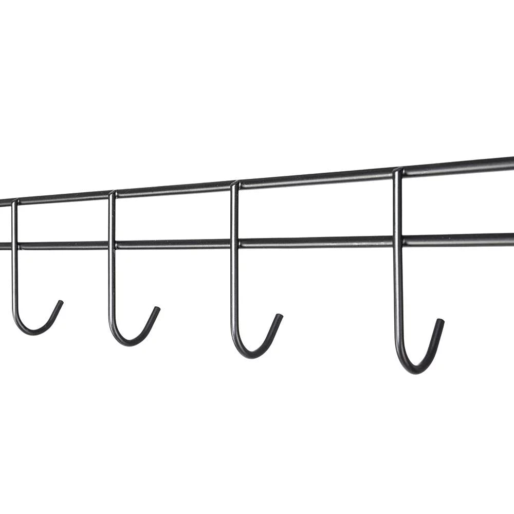 Black 2-Tier Rolling Garment Rack with Double Clothes Rod J91773