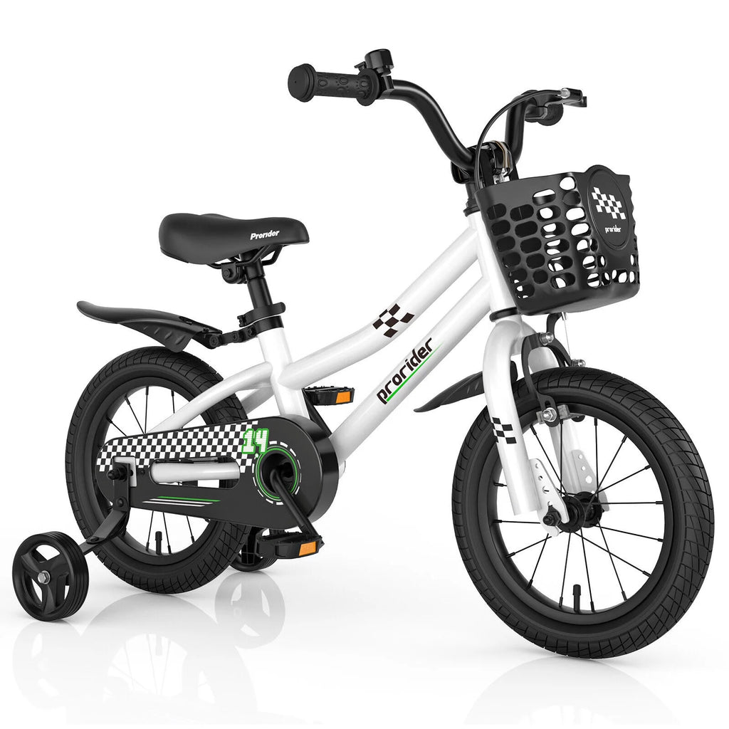 14 Inch Kids Bike with Training Wheels and Basket G634296