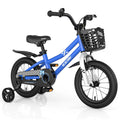 14 Kid's Bike with Training Wheels and Basket, Blue H608993