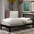 Espresso Twin Wood Platform Bed with Headboard Z63537