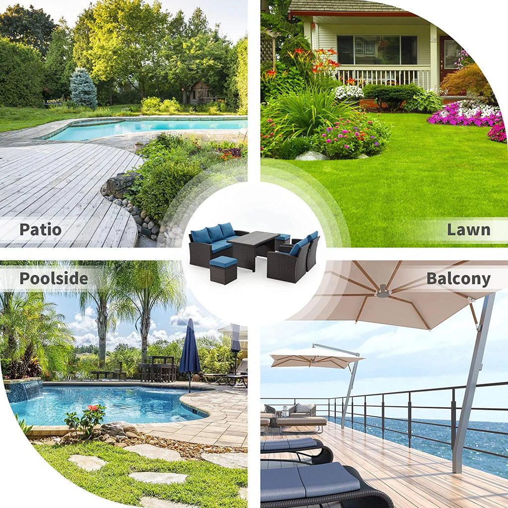 6 Pieces All Weather Wicker Rattan Patio Furniture Set Z185