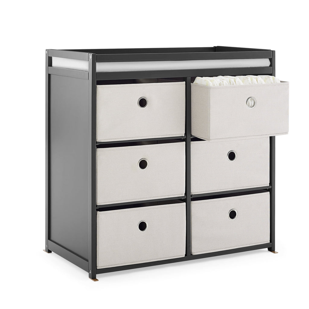 Changing Table with Fabric Bins X146