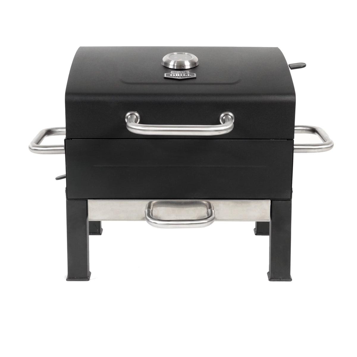 Portable Charcoal Grill, Black and Stainless Steel Z223773