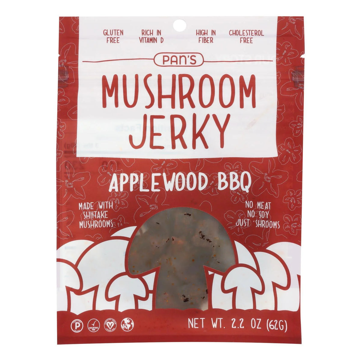 Mushroom Jerky Applewood BBQ 2.2 OZ Case of 6 N89257