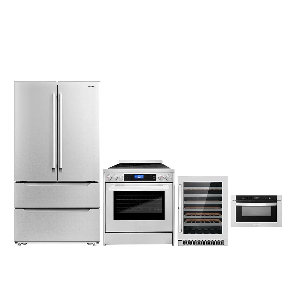 30 Electric Range Refrigerator with Ice Maker Microwave and Wine Cooler P275872