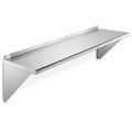 Stainless Steel 12" x 48" Kitchen Wall Mount Shelf with Backsplash Q576353