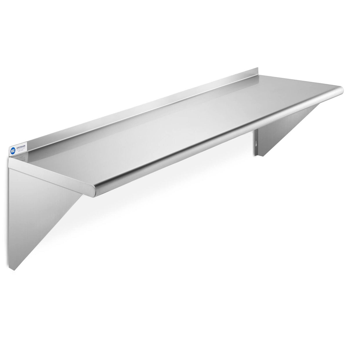 Stainless Steel 12" x 48" Kitchen Wall Mount Shelf with Backsplash Q576353