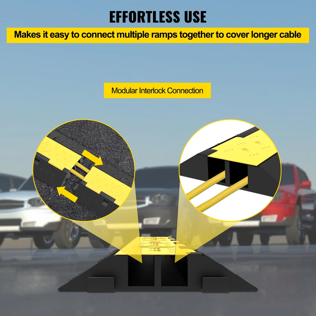 4PCS 2-Cable Rubber Speed Bump Cable Protector Ramp Z77841