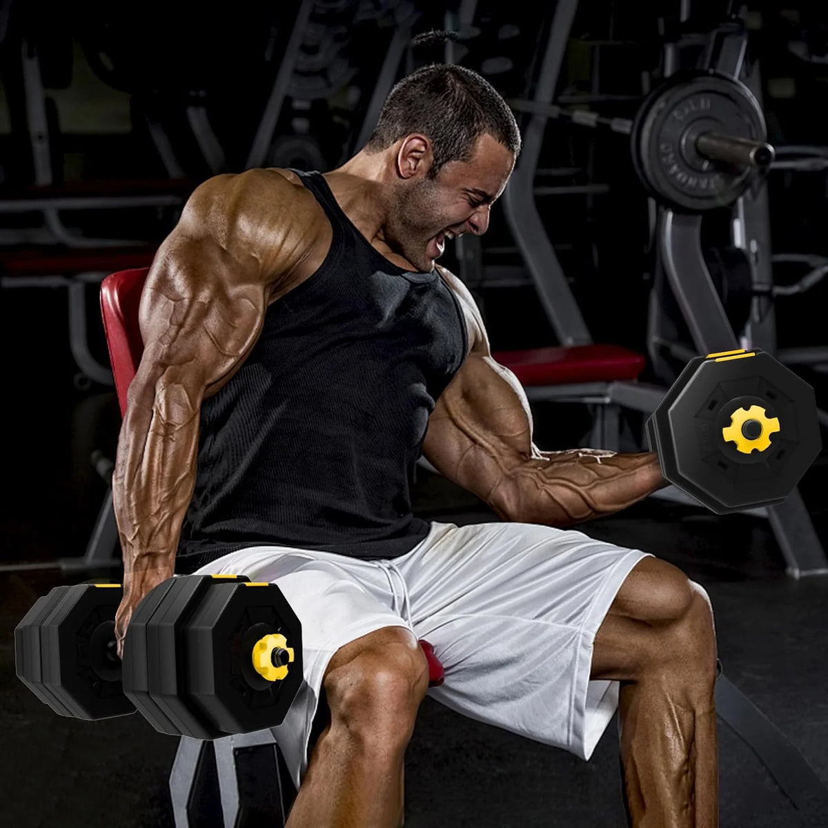 Adjustable Dumbbells Set 55LB 66LB 3 in 1 N363