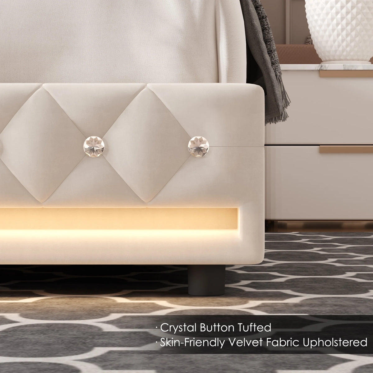 King Size LED Bed Frame with 4 Storage Drawers D81251