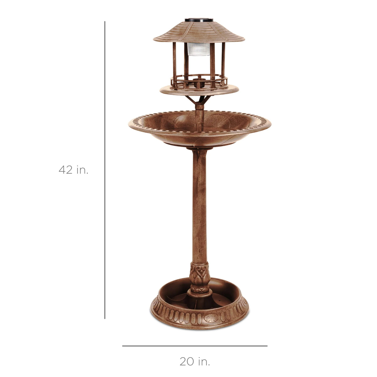 Solar Outdoor Bird Bath Pedestal Fountain I639980