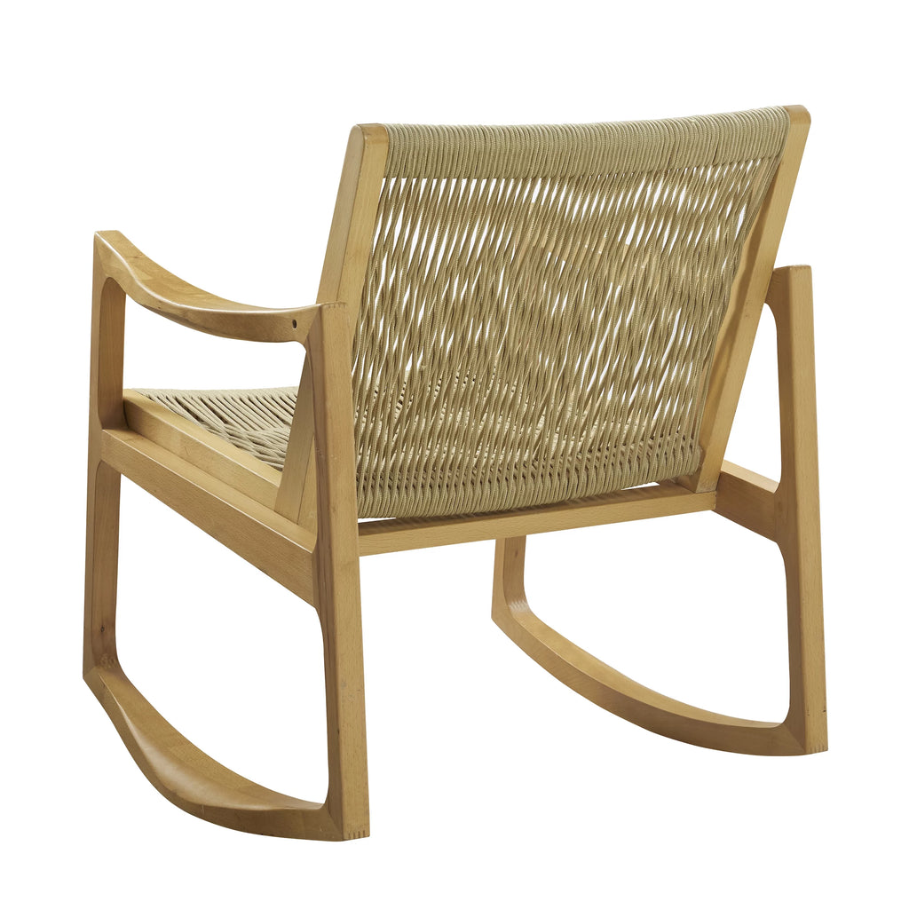 Natural Woven Rope Beechwood Rocking Chair B86250