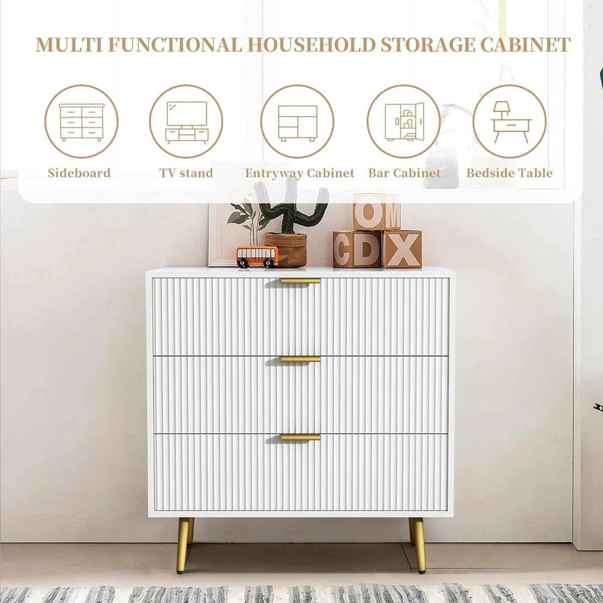 Modern 6 Drawer Wood Dresser D8205
