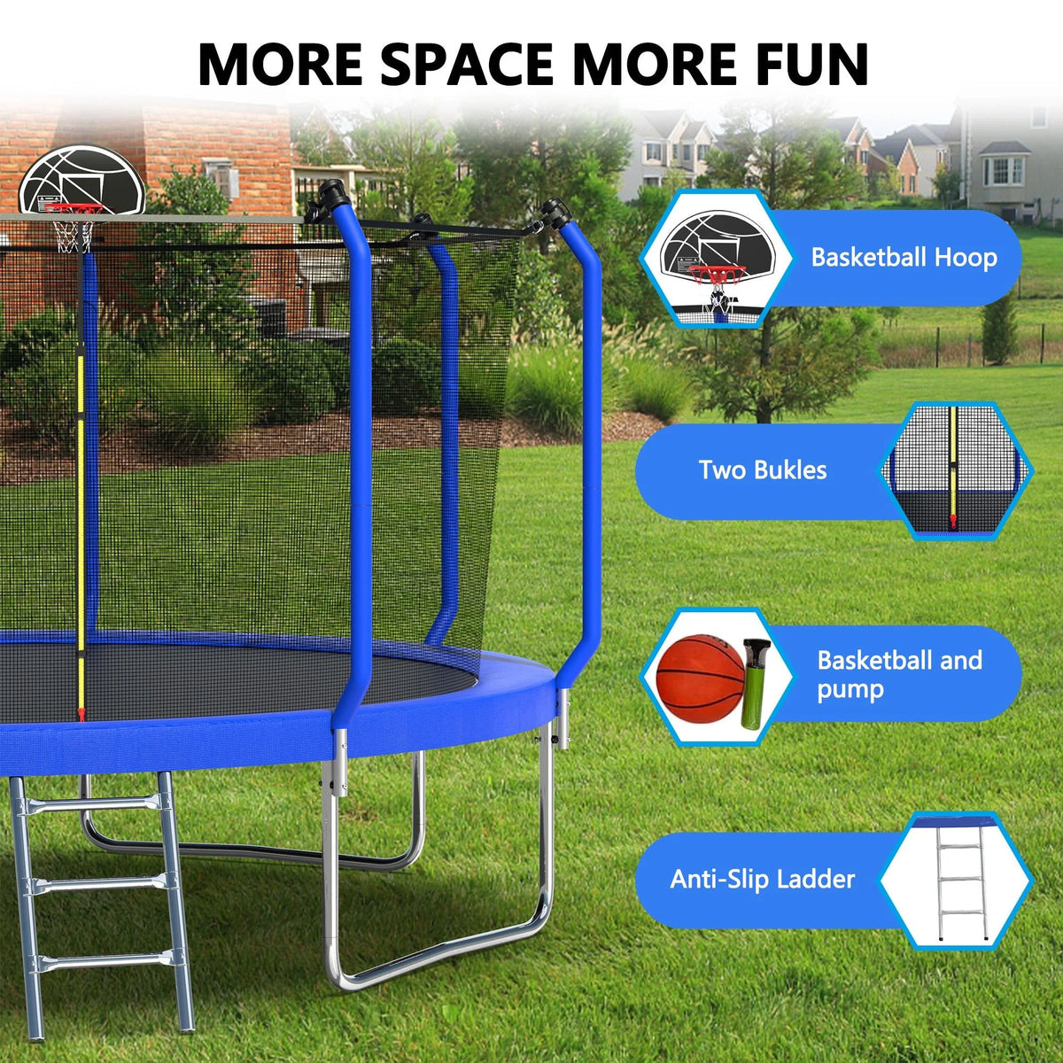 12FT Round Trampoline with Enclosure M877292