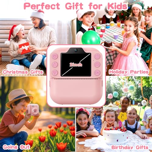 Instant Print Kids Camera 64GB SD Card Pink R639586