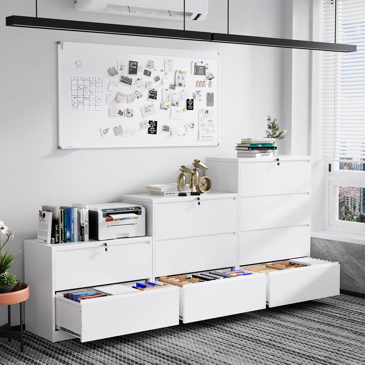 4 Drawer Metal File Cabinet with Lock D83771