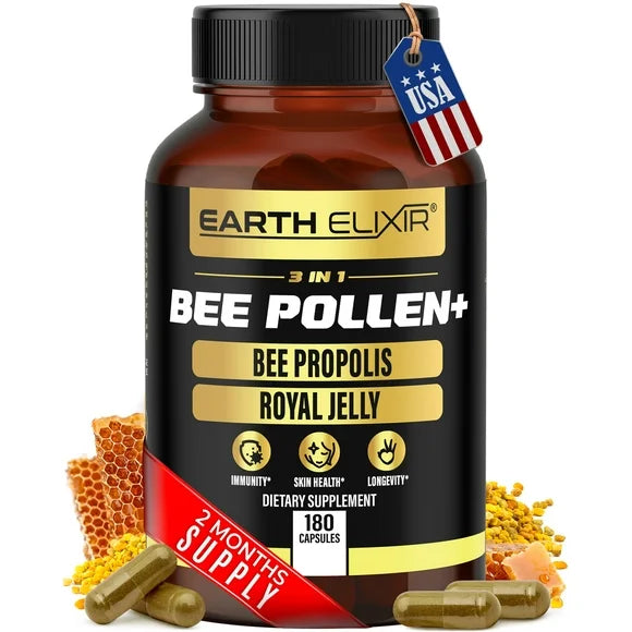 Organic Bee Pollen Propolis and Royal Jelly 180 Capsules Z58546