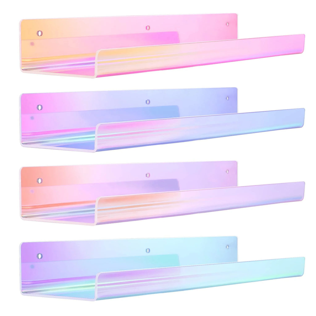 15 Acrylic Floating Shelves Wall Mounted, 4pack Clear Acrylic Shelves T63010