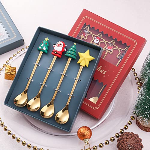 Stainless Steel Christmas Tree Tea Spoon Set 6pcs B426