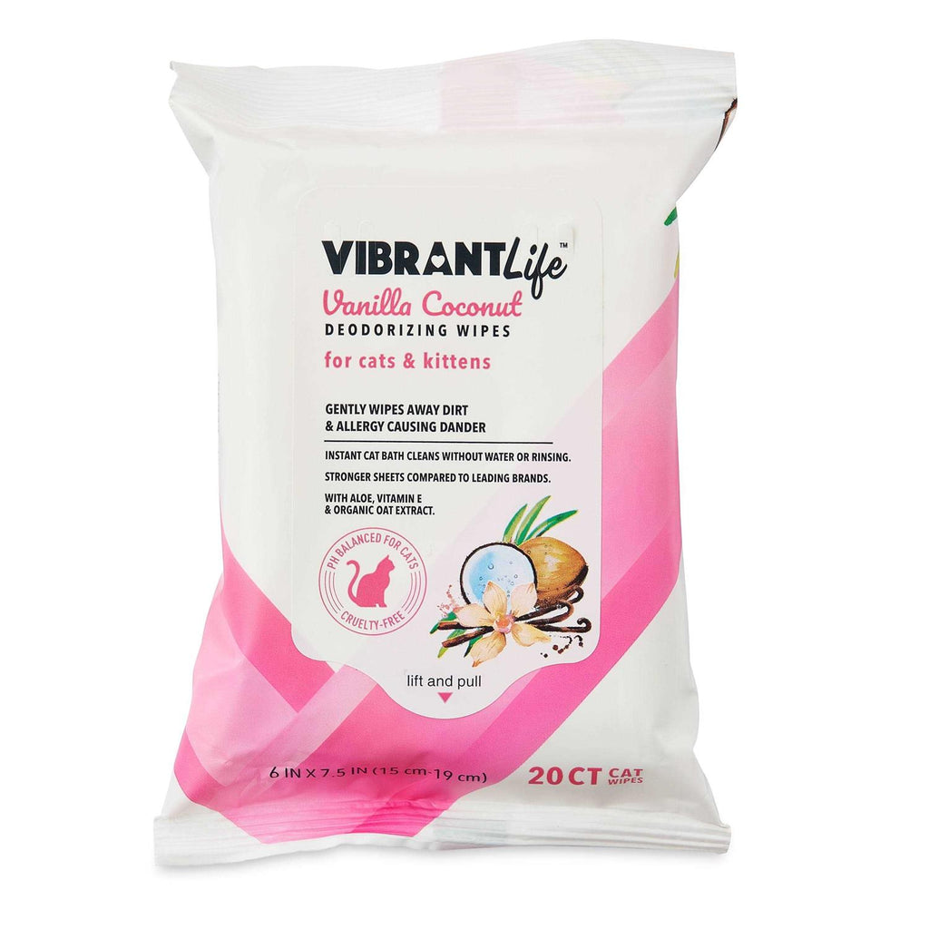 Vanilla Coconut Deodorizing Wipes for Cats & Kittens C3454