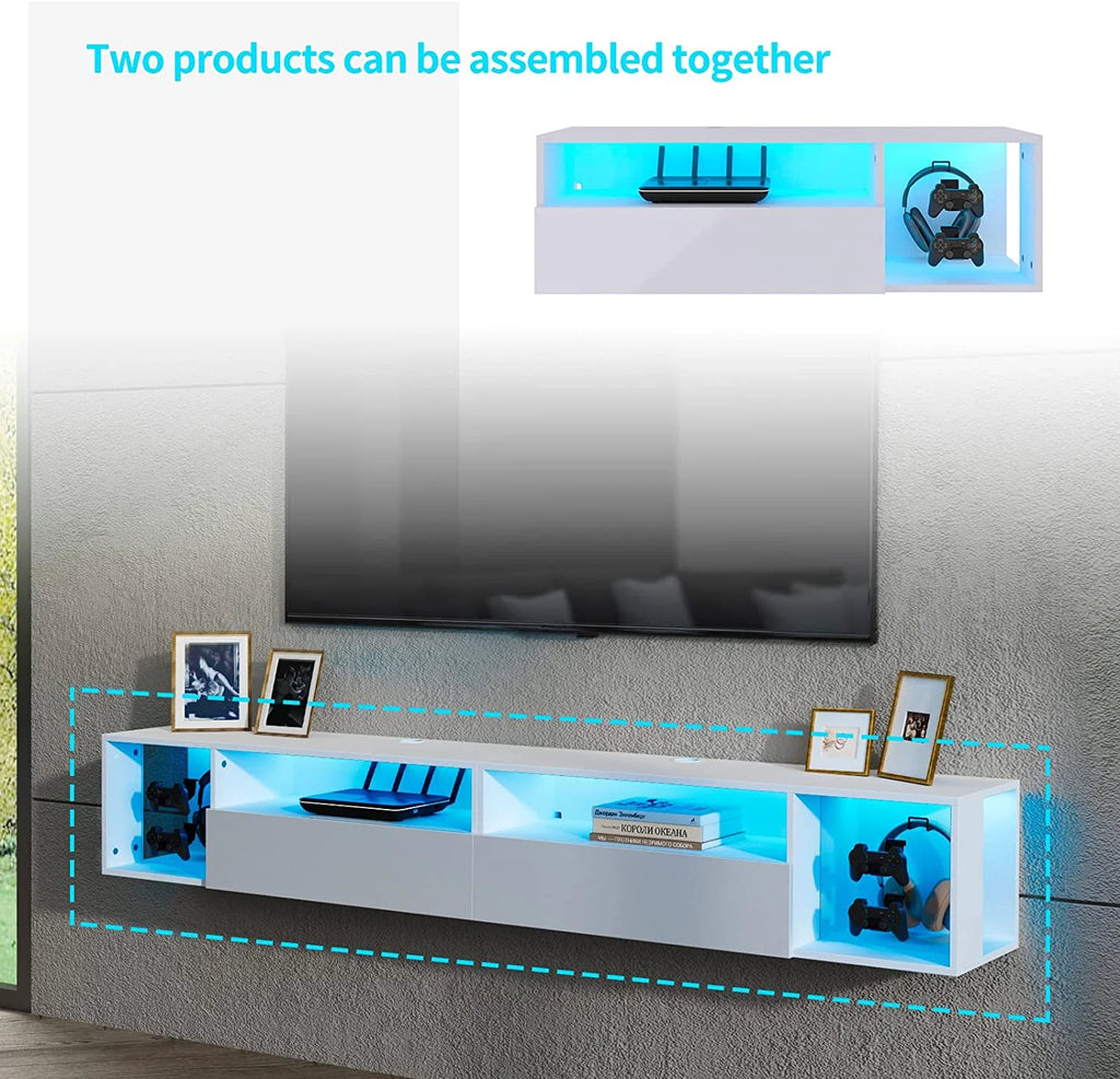 39.3 inches Floating TV Stand with Lights A61337