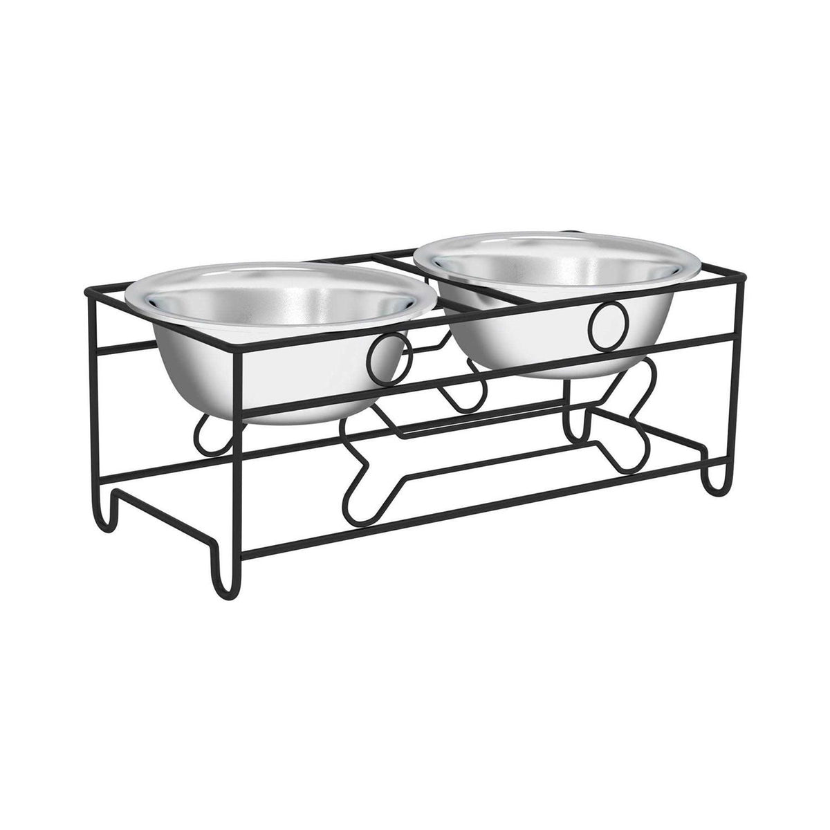 Modern Double Elevated Dog Bowls V9047
