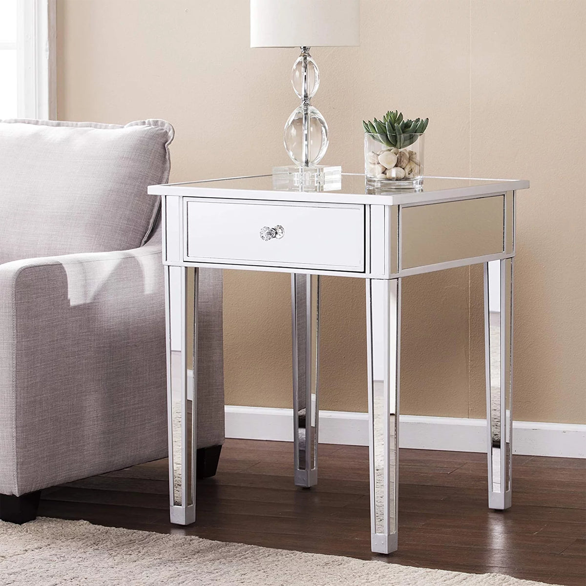 Freestanding Mirrored Accent Table B182852