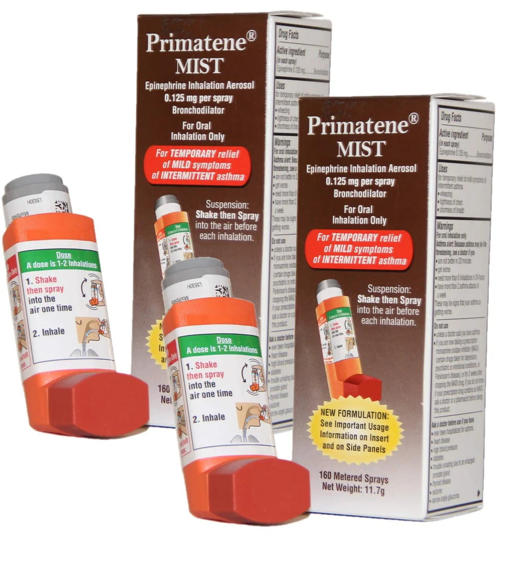 Epinephrine Oral Inhalation Aerosol Metered Spray 2 Pack G4343