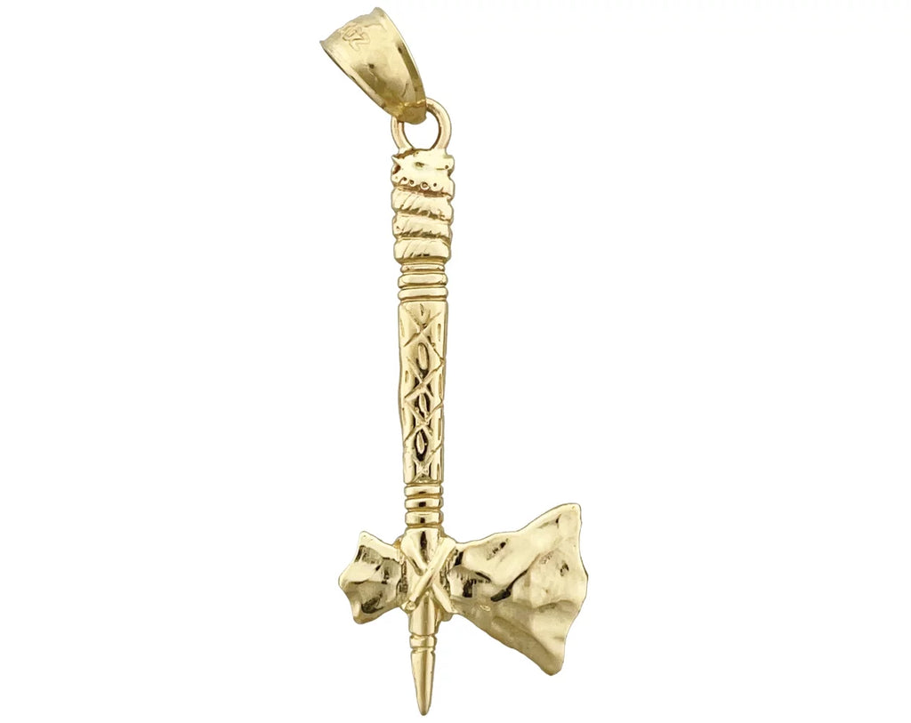 14K Gold 3D Tomahawk Pendant M21285