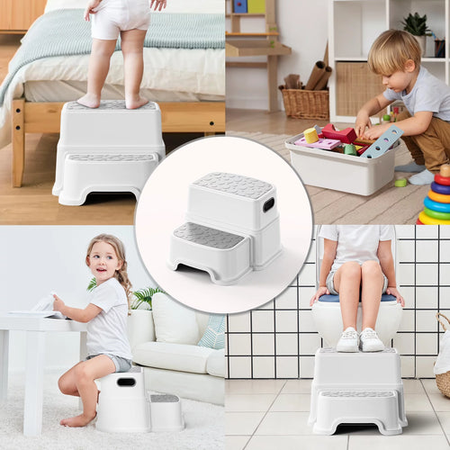 2 Step Stool for Kids Dual Height 9.5" Non-Slip D1430