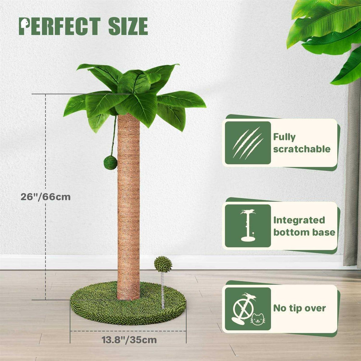 26 Cat Scratching Post with Sisal Rope W48774