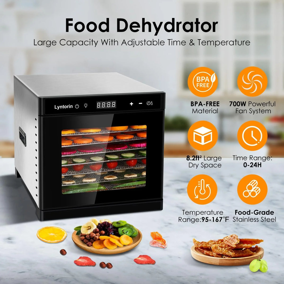 700W 8 Trays Food Dehydrator Machine N73783