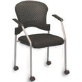 Black Grey Side Chair with Casters X768797