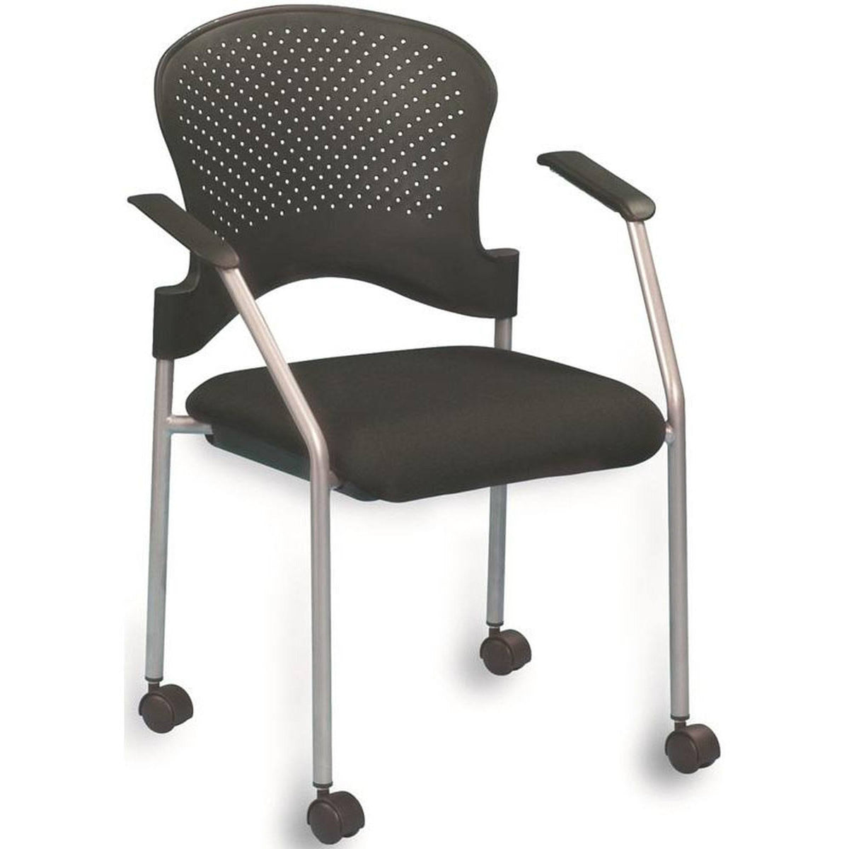 Black Grey Side Chair with Casters X768797