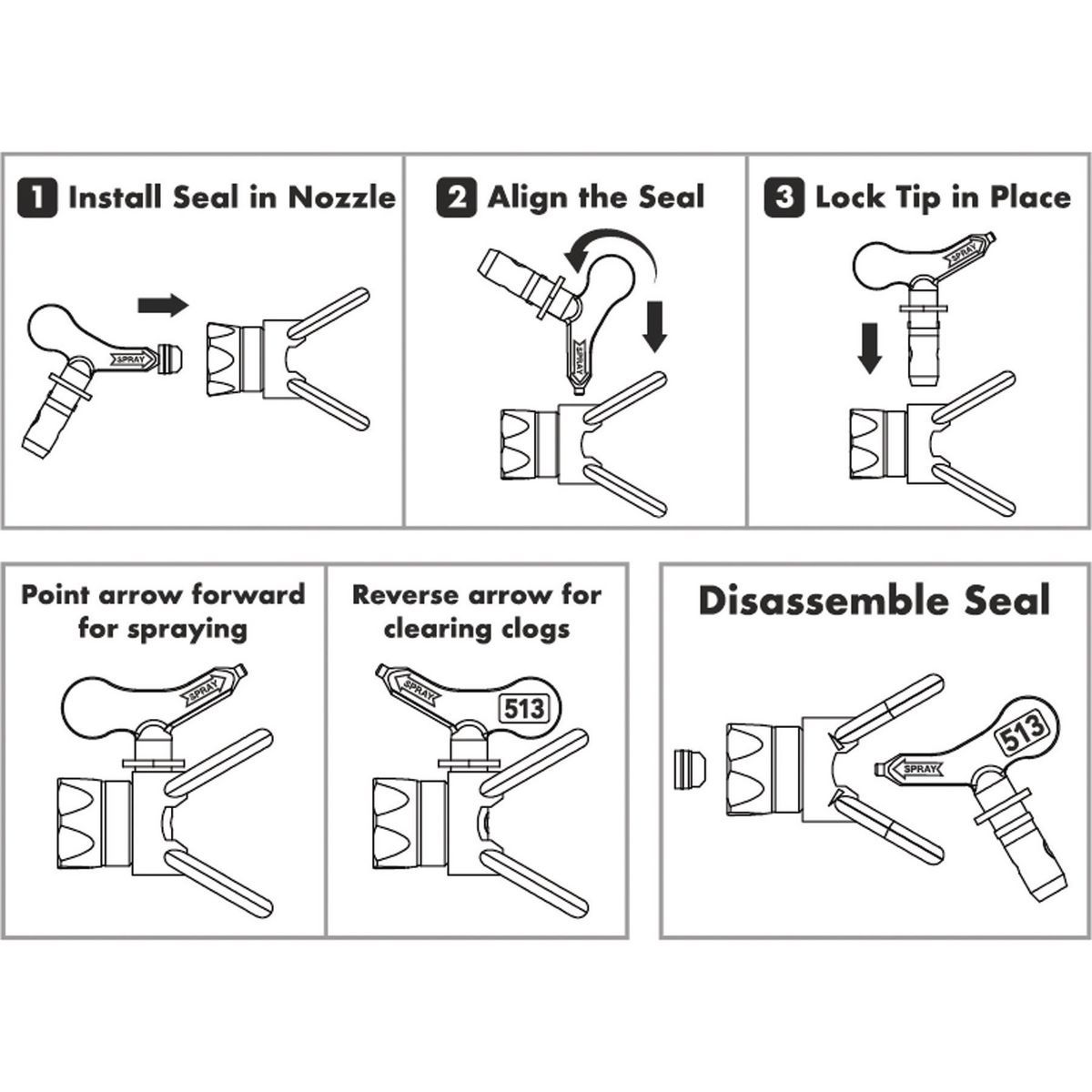 Reversible Airless Paint Spray Tip Z3258
